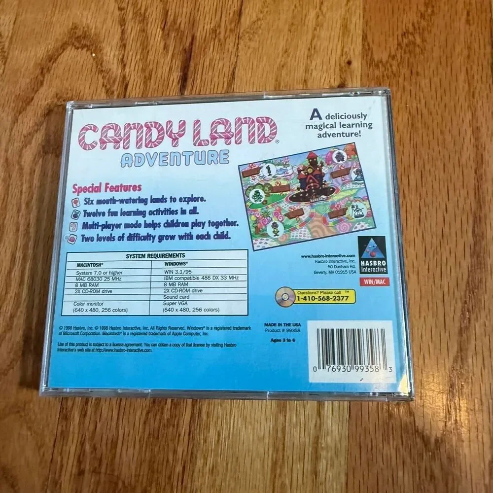 Candy Land Adventure Hasbro Interactive Jewel Case First Edition 1998